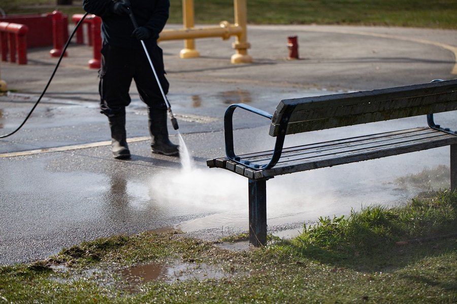 pressure washing playground